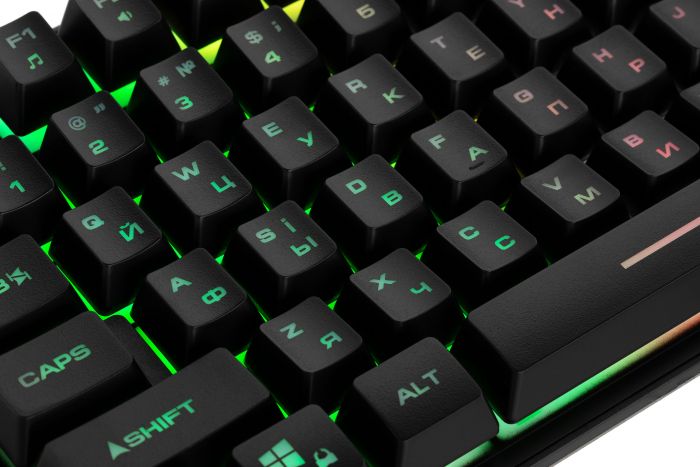 Клавіатура мембранна 2E GAMING KG355 87key, USB-A, EN/UA/RU, LED, чорний