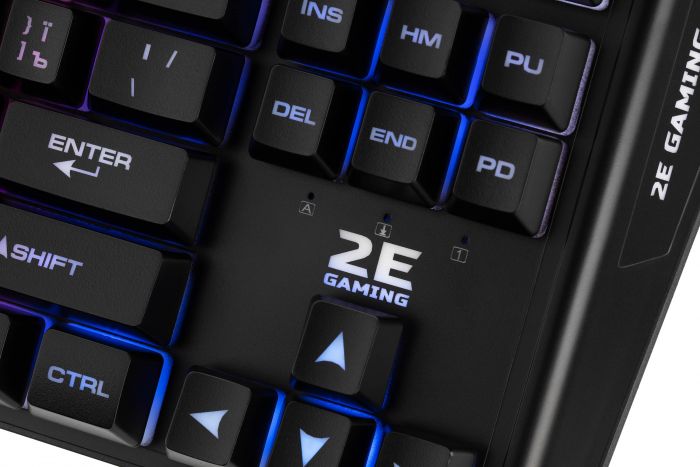 Клавіатура мембранна 2E GAMING KG355 87key, USB-A, EN/UA/RU, LED, чорний