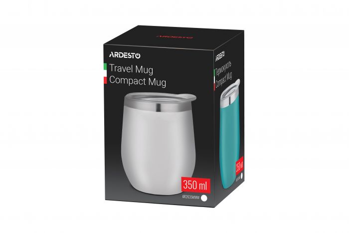 Термокухоль Ardesto Compact Mug, 350мл, нержавіюча сталь, білий