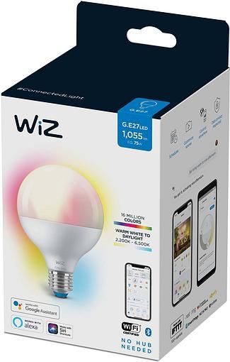 Лампа WiZ LED E27 11Вт 2200-6500K 1055Лм G95 RGB Wi-Fi розумна