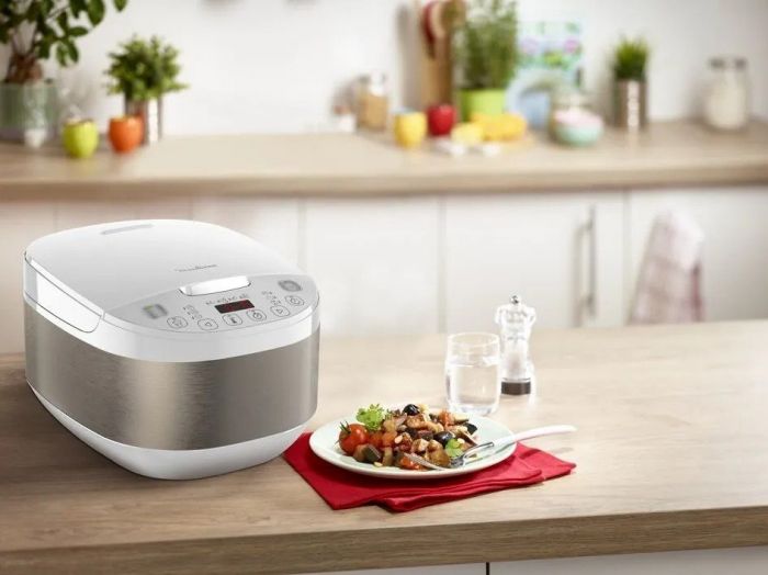 Мультиварка Moulinex SimplyCook Plus, 750Вт, чаша-4л, електронне керув., метал/пластик, білий