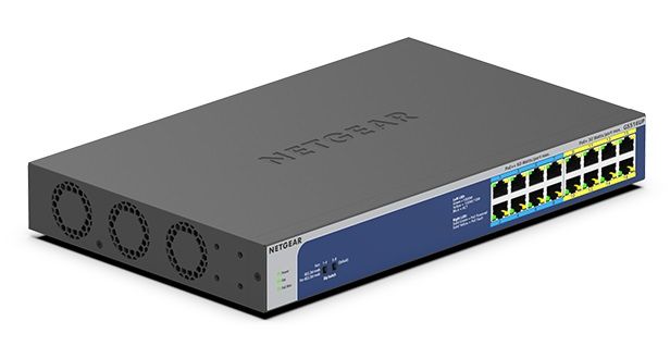 Комутатор NETGEAR GS516UP 16xGE PoE, 380Вт, Некерований