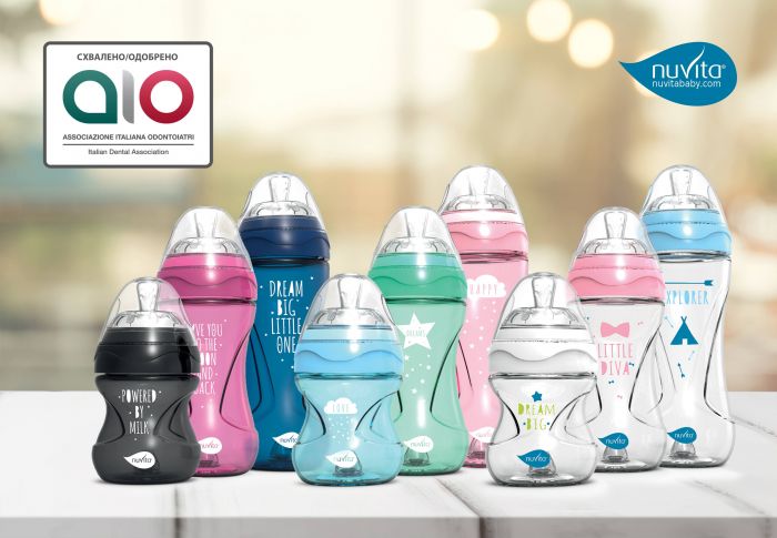 Пляшка для годування Nuvita Mimic Cool 250мл, 3міс+, антиколікова, рожевий