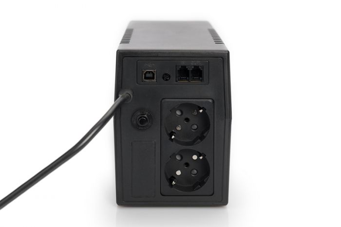 Джерело безперебійного живлення DIGITUS 600VA/360W, LED, RJ11, USB, 2xSchuko