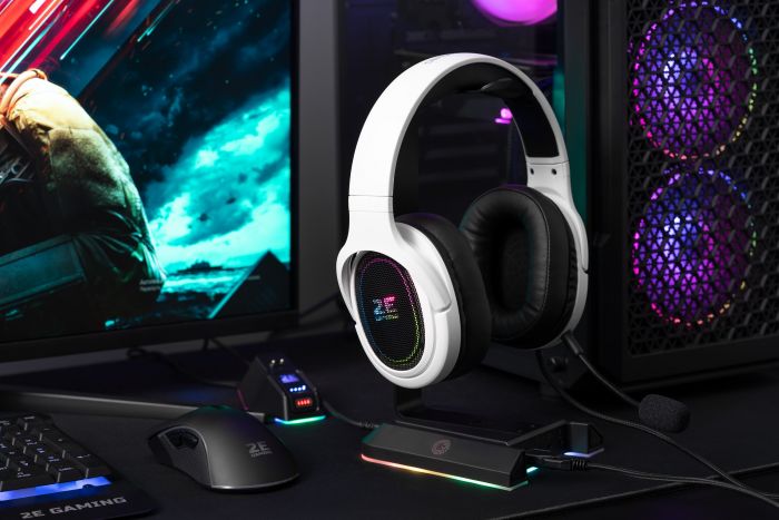 Гарнітура ігрова 2E GAMING HG330, 7.1, USB-A, RGB, 2м, білий