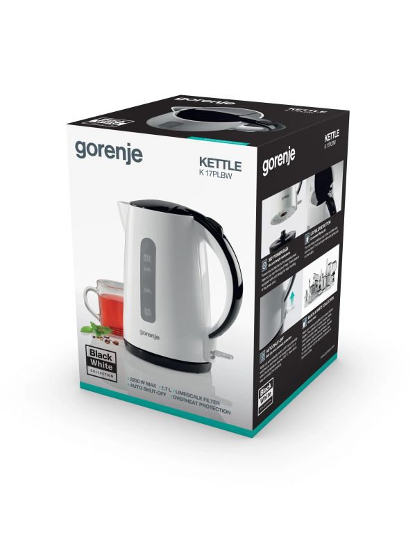 Електрочайник Gorenje 1.7л, пластик, білий