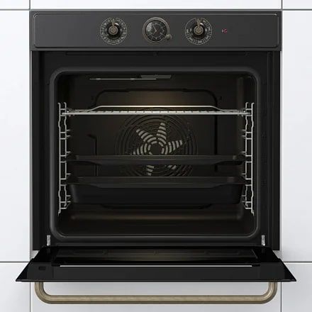 Духова шафа Gorenje електрична, 77л, A+, пара, дисплей, чорний