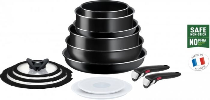 Набір посуду Tefal Ingenio Easy Cook & Clean, змінна ручка, 13предметів, алюміній, бакеліт, коричневий