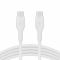 Кабель USB-C > USB-C заряджання/синхронізації Belkin 2м, 60Вт, Type-C, силіконовий з кліпсою, білий