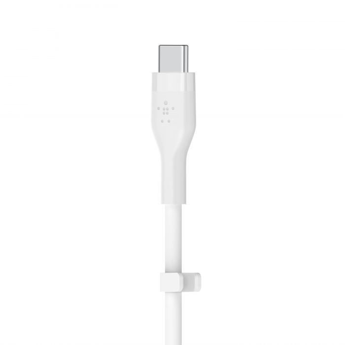 Кабель USB-C > USB-C заряджання/синхронізації Belkin 2м, 60Вт, Type-C, силіконовий з кліпсою, білий