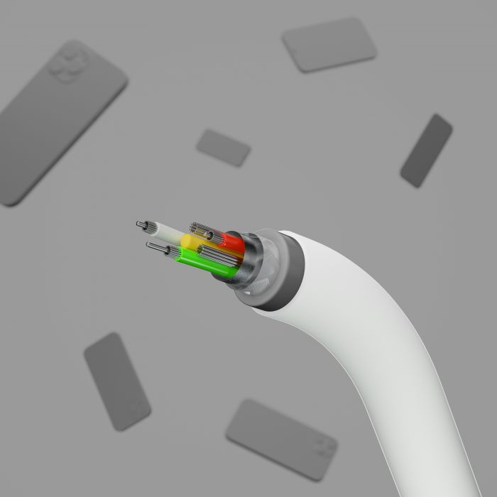 Кабель USB-C > USB-C заряджання/синхронізації Belkin 2м, 60Вт, Type-C, силіконовий з кліпсою, білий