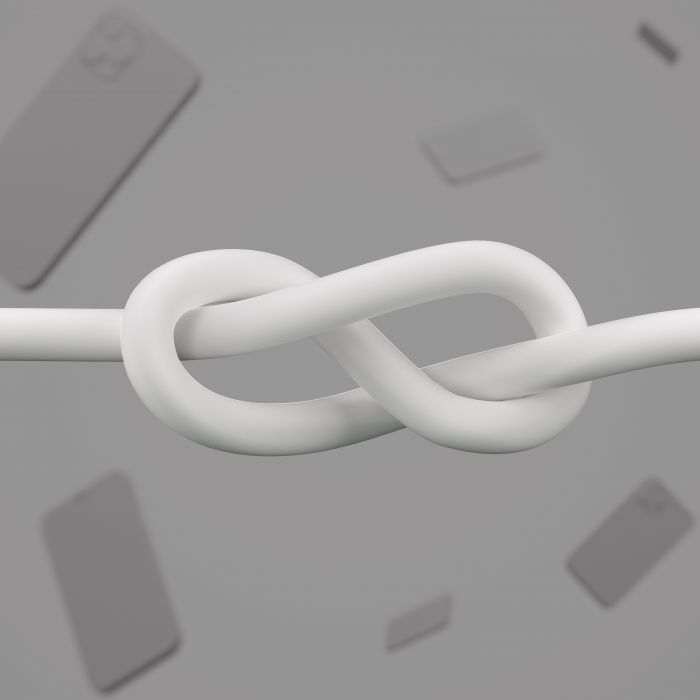 Кабель USB-C > USB-C заряджання/синхронізації Belkin 2м, 60Вт, Type-C, силіконовий з кліпсою, білий