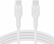 Кабель USB-C > USB-C заряджання/синхронізації Belkin 2м, 60Вт, Type-C, силіконовий з кліпсою, білий