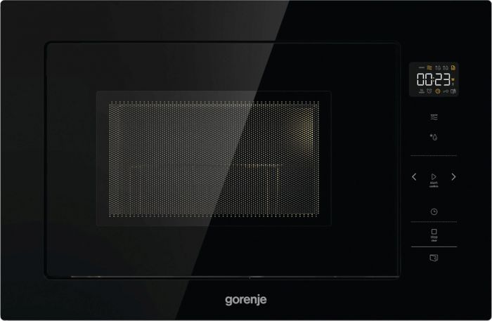 Мікрохвильова піч Gorenje вбудовувана, 25л, електр. управл., 900Вт, гриль, дисплей, чорний