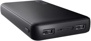 Акумулятор портативний літій-іонний power bank Trust Primo ECO, 15000мА·год, 2хUSB-A/USB-C, 15W, чорний