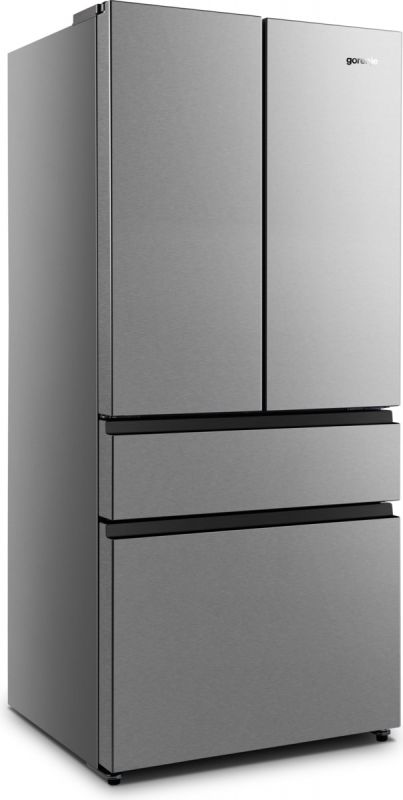 Холодильник SBS Gorenje NRM8181UX, франц.дверцята, 182x80x71см, 2 дв., Х- 299л, М- 122л, A+, NF,  Інвертор, Дисплей, Сірий