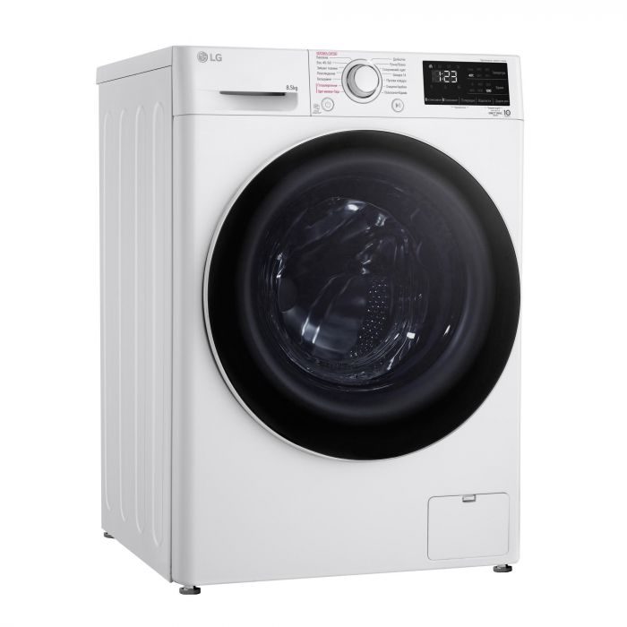 Пральна машина LG фронтальна, 8.5кг, 1200, A+++, 48см, дисплей, пара, інвертор, білий