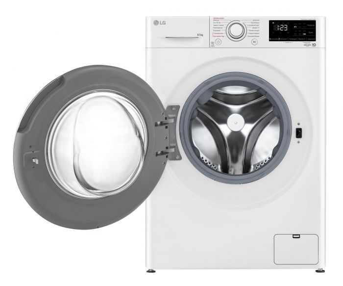 Пральна машина LG фронтальна, 8.5кг, 1200, A+++, 48см, дисплей, пара, інвертор, білий