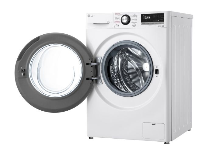 Пральна машина LG фронтальна, 10.5кг, 1400, A+++, 57см, дисплей, пара, інвертор, білий