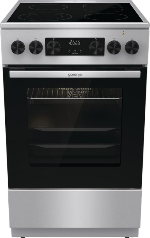 Плита Gorenje електрична склокерамічна, 70л, 50x60см, дисплей, програматор, нерж