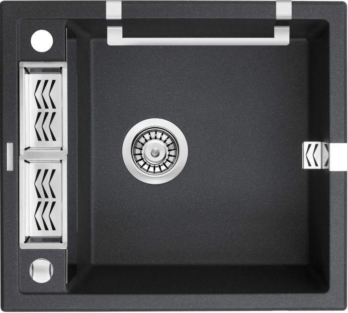 Мийка кухонна Deante Magnetic, граніт, квадрат, без крила, 560х500х219мм, чаша - 1, накладна, металічний графіт Мийка кухонна Deante Magnetic, граніт, квадрат, без крила, 560х500х219мм, чаша - 1, накладна, металічний графіт