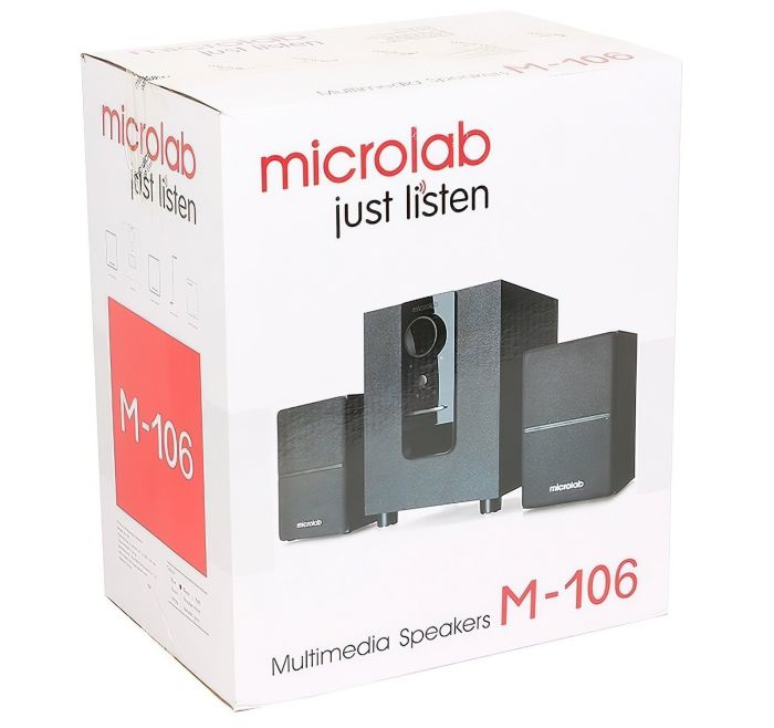Акустична система MICROLAB M-106 2.1, 10W, mini-jack, чорний