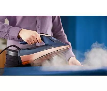 Праска Philips Azur 8000 Series, 3000Вт, 350мл, паровий удар -260гр, постійна пара - 85гр, нерж. сталь, темно синій Праска Philips Azur 8000 Series, 3000Вт, 350мл, паровий удар -260гр, постійна пара - 85гр, нерж. сталь, темно синій