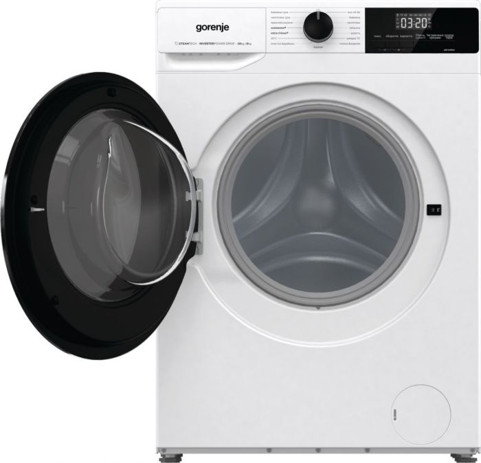 Прально-сушильна машина Gorenje фронтальна, 10(6)кг, 1400, A+, 66см, дисплей, інвертор, повний AquaStop, білий