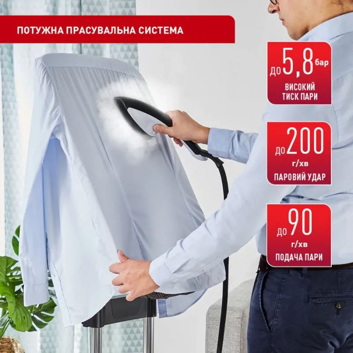 Прасувальна система Tefal IXEO Cube, 2170Вт, 1100мл, паровий удар -200гр, постійна пара - 90гр, нерж. сталь, чорно-синя