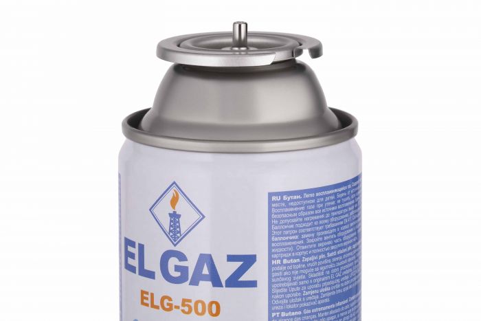 Балон-картридж газовий EL GAZ ELG-500, бутан 227г, цанговий, для газових пальників та плит, одноразовий