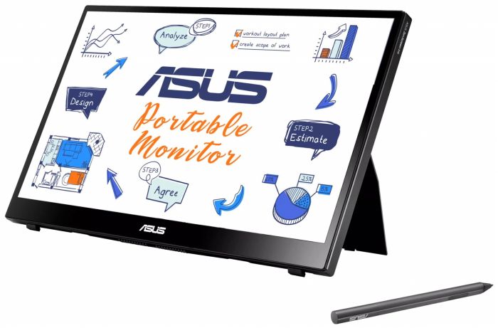 Монітор портативний Asus 14" ZenScreen Ink MB14AHD mHDMI, 2xUSB-C, Audio, IPS, Touch, Stylus, Cover