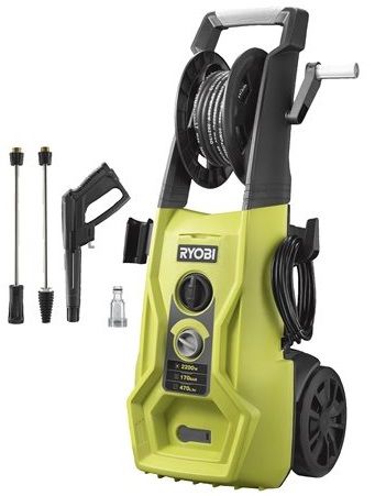 Мінімийка високого тиску Ryobi RY170PWA, 2500Вт, 170Бар, 470л/год, шланг 10м, 24кг