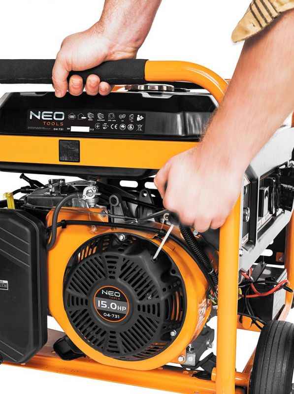 Генератор бензиновий Neo Tools 230В (1 фаза), 6/6.5кВт, електростарт, AVR, 85кг