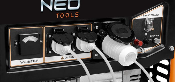 Генератор бензиновий Neo Tools 230В (1 фаза), 6/6.5кВт, електростарт, AVR, 85кг