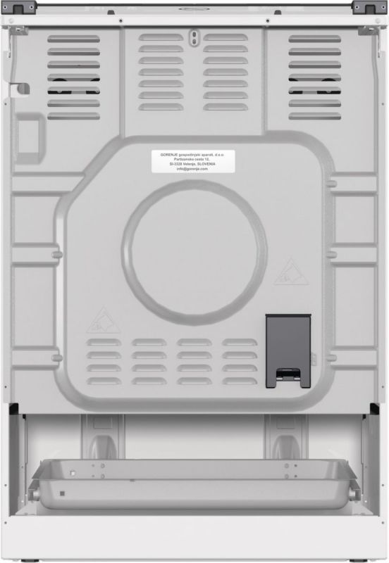 Плита Gorenje комбінована, 71л, 60x60см, дисплей, чавун, з кришкою, білий