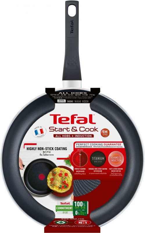 Сковорода Tefal Start&Cook, 26см, алюміній, чорний