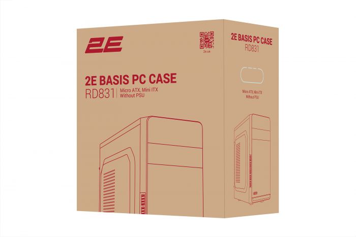 Корпус 2E Basis RD831 без БЖ 2xUSB2.0, VGA 320мм, mATX, чорний