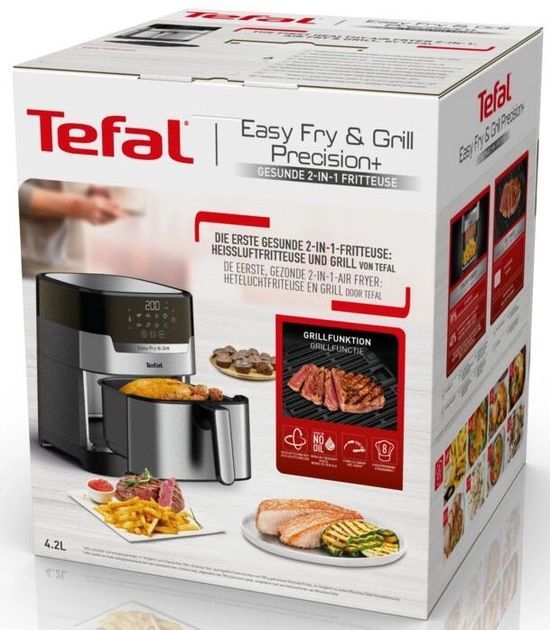 Мультипіч Tefal EasyFry&Grill Precision, 1550Вт, чаша-4.2л, сенсорне керув., пластик, сірий