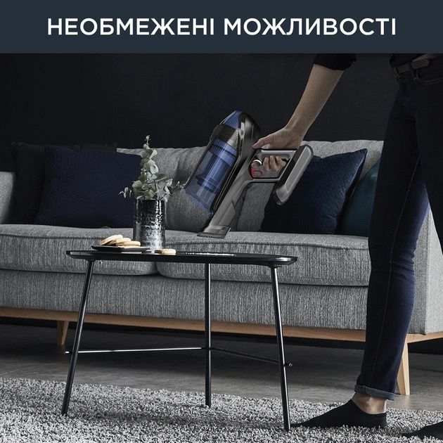 Пилосос Rowenta  безпровідний X-Force Flex 12.60 Auto Aqua, 320Вт, конт пил -0.1л, автон. робота до 45хв, вага-3кг, НЕРА, чорно-синій