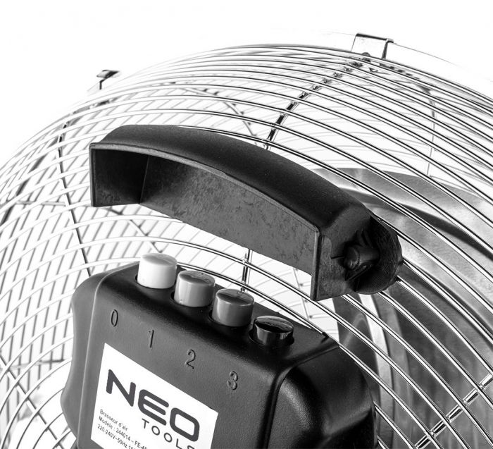 Вентилятор підлоговий Neo Tools NT10 професійний, 45см, 100Вт, двигун мідь 100%, срібний