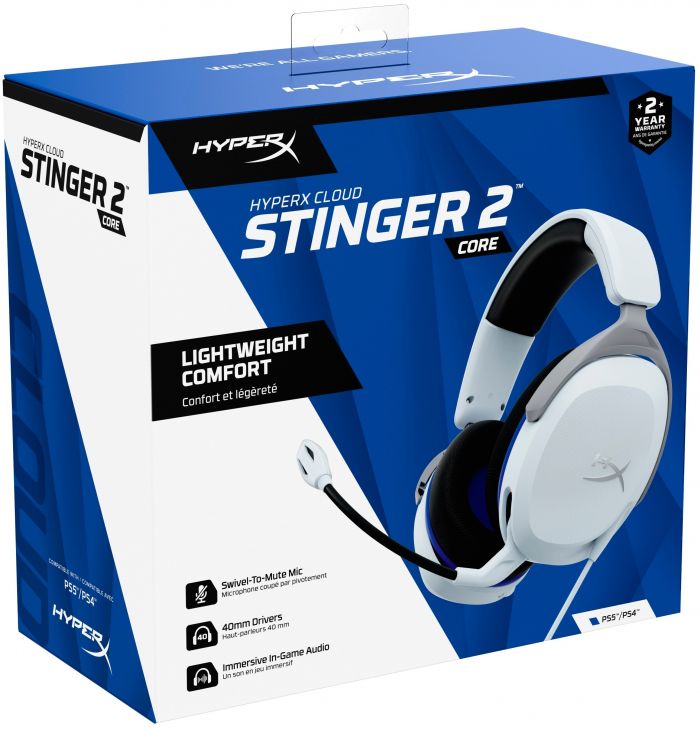 Гарнітура HyperX Cloud Stinger 2 Core PS5/PS4, mini-jack, біло-синій