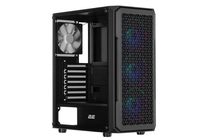 Корпус 2E GAMING Hexagon G338 без БЖ 2xUSB3.0, 1xUSBType-C, 3x120мм ARGB, 1x120мм, VGA 330мм, LCS ready, HUB, TG Side Panel, ATX, чорний