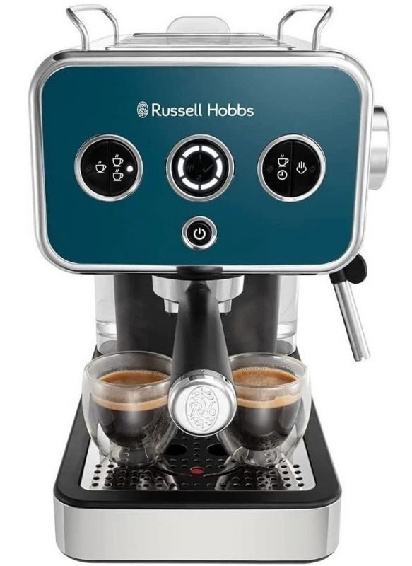 Кавоварка Russell Hobbs ріжкова Distinctions Ocean 1.1л, мелена + чалди, синьо-сріблястий