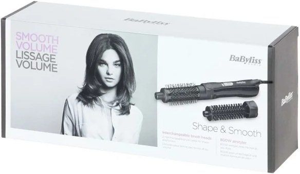 Фен-щітка Babyliss Shape & Smooth, 800Вт, 2 режими, хол. обдув, кераміка, чорний