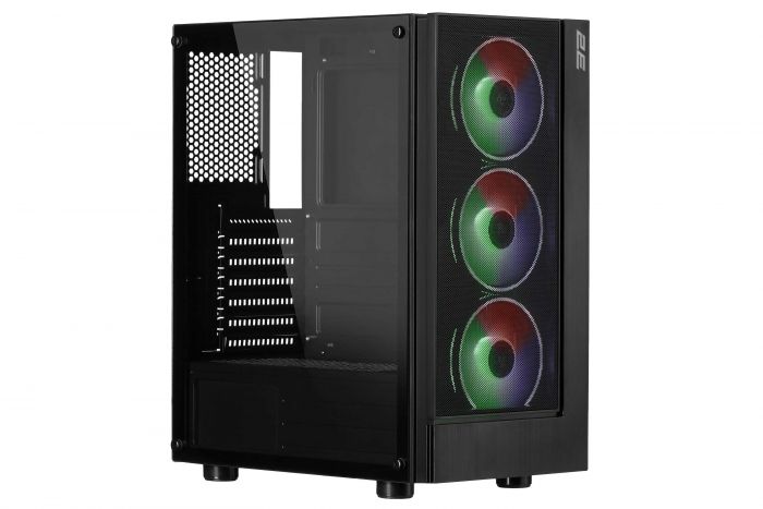 Корпус 2E GAMING Virtus G3301 без БЖ 1xUSB3.0, 2xUSB2.0, 3x120мм ARGB, VGA 325мм, LCS ready, HUB, TG Side Panel, ATX, чорний