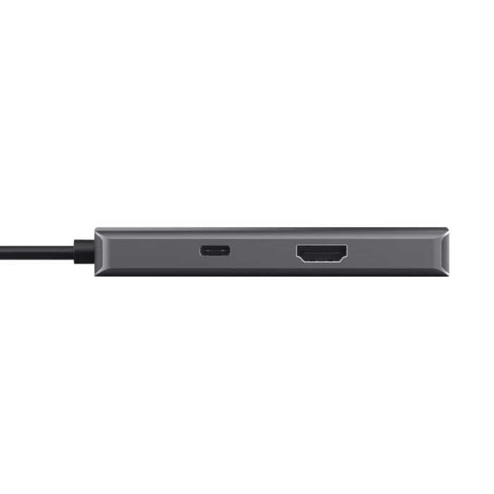 Хаб Trust Dalyx  6-in-1 USB-С > 2xUSB-А 3.2/2хUSB-С/HDMI/Ehernet, Алюміній, 0.2м, чорний