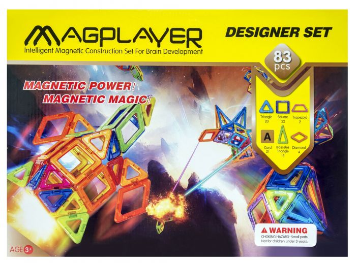 Конструктор Magplayer магнітний набір 83ел
