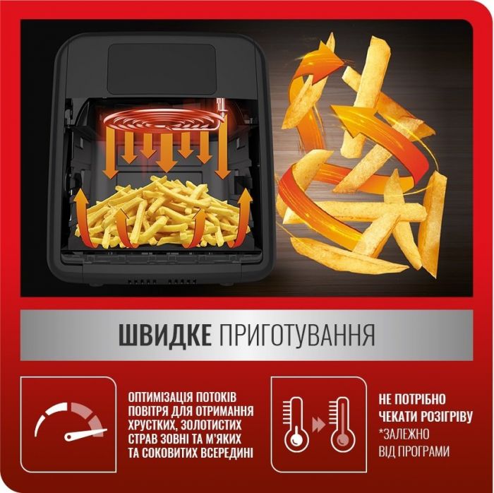 Мультипіч Tefal EasyFry Oven&Grill, 2050Вт, сенсорне керув., пластик, чорний