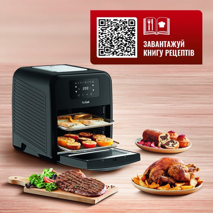 Мультипіч Tefal EasyFry Oven&Grill, 2050Вт, сенсорне керув., пластик, чорний