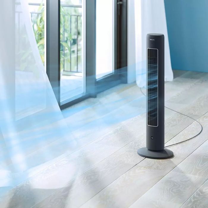 Вентилятор Philips колонний, 110см, 40Вт, пульт ДК, дисплей, графіт